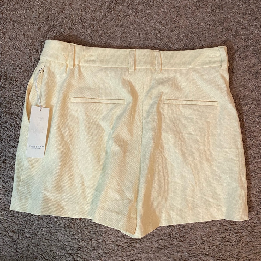 Calypso St Barth butter yellow women’s shorts size 12 - Picture 7 of 7